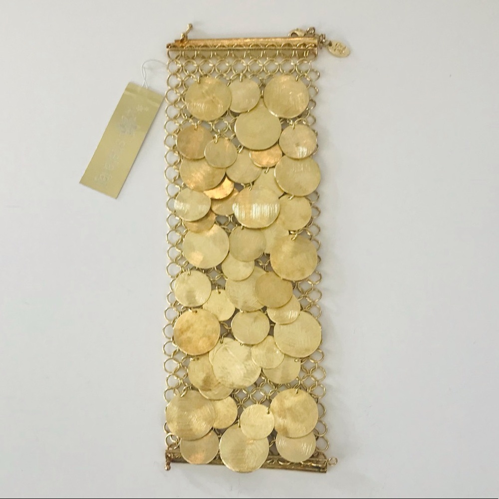 SHEILA FAJL New circles, chandelier bracelet. Lightweight, brushed gold plated.